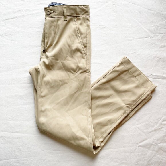 Tommy Hilfiger Boys Slim Fit Beige Pants Size 8 Polyester/Spandex Blend Adjustab - Picture 1 of 7